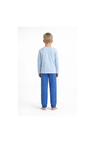 Aden Kids Pamuk Çocuk Uzun Kollu İnce Pijama Takımı - Açik Mavi