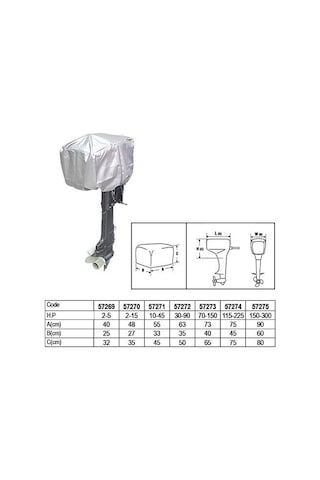 Lalizas Dıştan Takma Motor Kılıfı 2-5 Hp