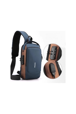 Powerbank Destekli Erkek Ön Göğüs Çantası Çok Renkli