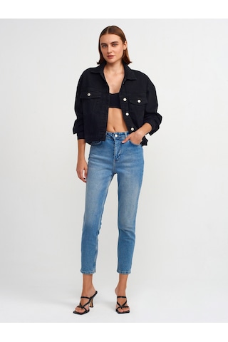 Dilvin Comfort Likra Denim Mom Pantolon Tint
