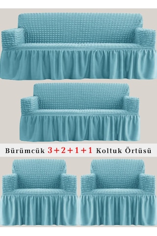 StarMall Bürümcük Koltuk Örtüsü, Berjer, Çekyat Kılıfı 3211 Takım Turkuaz