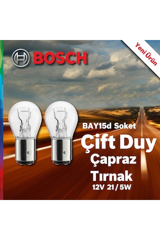 Bosch 1016 12V P21 5W Çift Duy Çapraz Tırnak Park Stop Ampulü