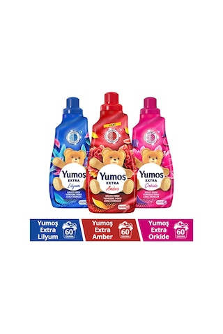 Yumoş Amber + Lilyum + Orkide Extra Canlı Renkler Çamaşır Deterjanı 3 x 1440 ML