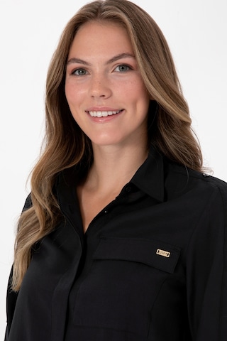 U.s. Polo Assn. Kadın Siyah Gömlek Desenli 50309037-vr046 Siyah