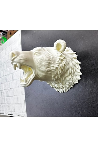 Krem Ayı Figürü Duvar Süsü Asılabilir Hediyelik Dekoratif 25x19 Cm