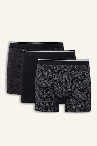 Defacto Regular Fit Yaprak Desenli Beli Lastikli 3lü Boxer I1786ax26aubk81 Siyah-bk81