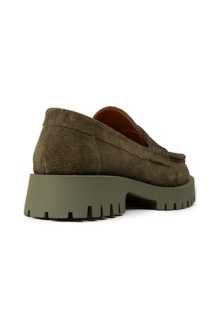 Deery Kadın Hakiki Süet Haki Loafer Ayakkabı - 02034zhakc02