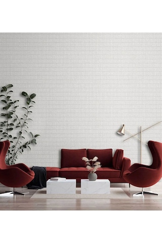 Adawall Muse Koleksiyonu- 25102-1 Beyaz Dokulu Silinebilir Nonwoven Vinil Duvar Kağıdı 1.06x15.6m, 16.5m²