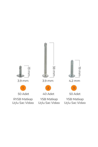 Toko Hobi-3 Matkap Uçlu Akıllı Vida Seti 435 Parça 14 Çeşit