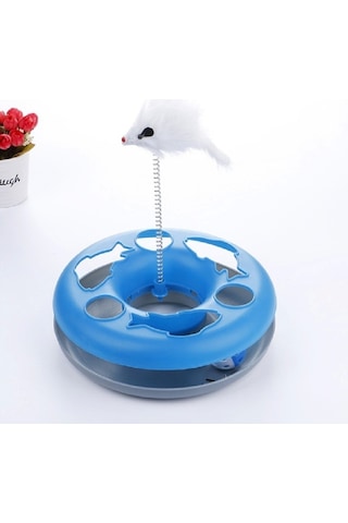 Mixpet Yaylı Fareli Dönen Toplu Kedi Oyuncağı 24.5 x 24.5 x 7 CM