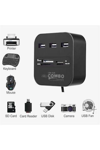 Okuyucu Usb 3 Hub Kart Okuyuculu Usb Kartı Usb 3 Hepsi Bir Arada