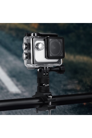 Ranyeek Alüminyum Bisiklet Kamera Tutucu - 360 Dönebilen, 1.5-3cm Tutma Aralığı, Kaymazsız, Gopro Hero/sjcam/yı/djı Osmo Spor Kameralar İçin Siyah
