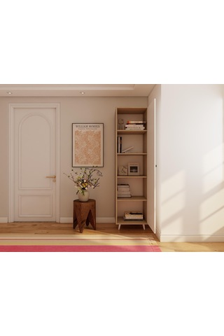 Harput Tek Kapaklı Çok Amaçlı Banyo Dolabı Kotonvizon Vizon