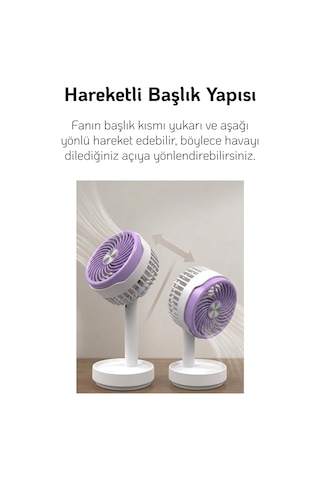 El Fanı Masaüstü Vantilatör Soğutucu Teleskopik 3 Kademe Type-c Hızlı Şarj Mini Soğutucu