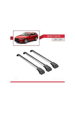 Mazda 6 Gj1/gl 2013 Ve Sonrası İle Uyumlu Ace-1 Ara Atkı Tavan Barı Gri 3 Adet Bar
