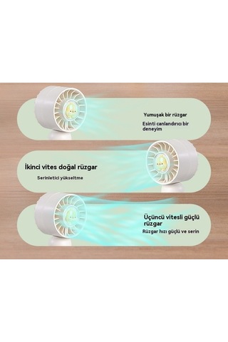 Supermarket1 Usb Şarjlı Mini El Tipi Küçük Fan - Bej Renk