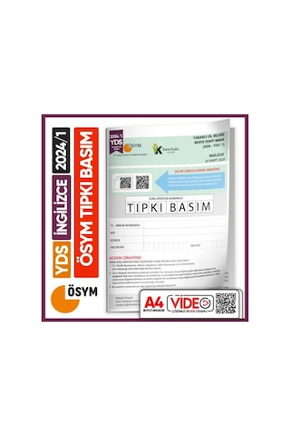 Yds 2024/1 Ösym Tıpkı Basım Çıkmış Soru Deneme Kitapçığı Yeni Basım