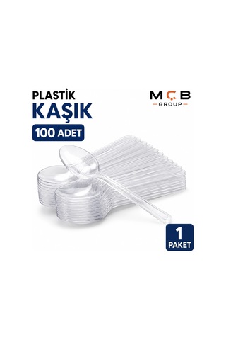 Şeffaf Plastik Kaşık 100 Adet Tek Kullanımlık Dayanıklı Plastik Kaşık Parti Piknik Doğum Günü
