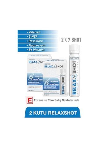 Relaxshot Valerian, 5-htp, Passiflora, Magnezyum Ve B6 Vitamini İçeren Gıda Takviyesi 2x7 Shot