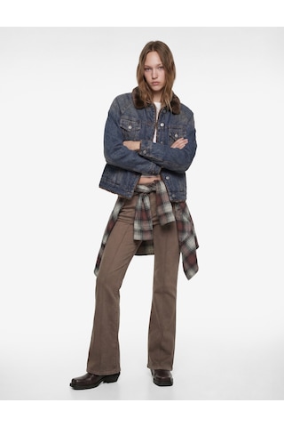 Koton Slim Fit Normal Bel Cep Detaylı Nervürlü İspanyol Paça Pantolon - Flare Jeans Kahverengi 6wal40064mw Kahve