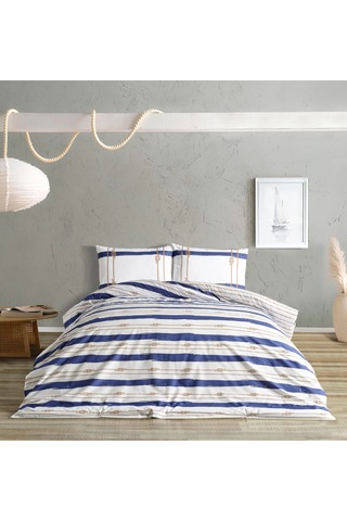 Doqu Home Marine Nevresim Takımı Serene Çift Kişilik - Beyaz Çok Renkli