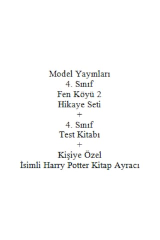 4. Sınıf Hikaye Kitabı Seti Model Yayınları Fen Köyü 2 + 4. Sınıf Test Kitabı + Kişiye Özel İsimli Harry Potter Kitap Ayracı