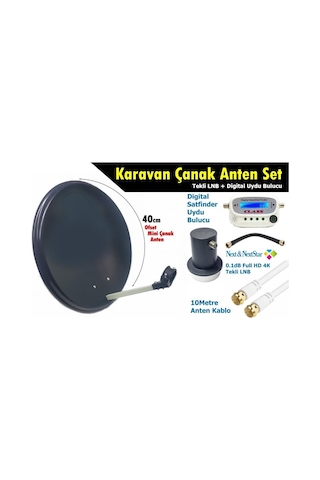 Antenci 40 CM Karavan Çanak Anten Seti + Dijital Uydu Bulucu