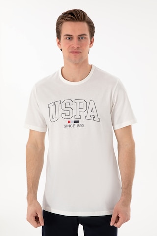 U.S. Polo Assn. Erkek Bisiklet Yaka Beyaz Pijama Takımı 50309291-VR013