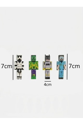 Minecraft Temalı Hareketli Eklemleri 12 Karakter Figürlü Ve 11 Parça Aksesuarlı Oyun Seti 1