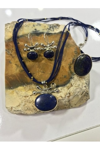 Lapis Lazuli Taşlı Gümüş Set 925 Ayar