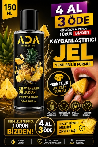 150 Ml Ananas Aromalı Su Bazlı Kayganlaştırıcı Jel Yoğun Ve Uzun Süreli