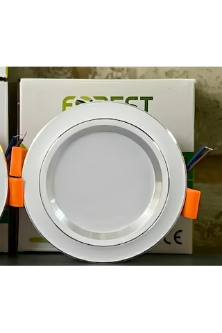 7W Üç Renk Smd Led Downlıght Spot- Beyaz Krom Kasa