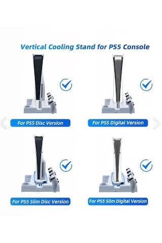 Yues Ps5 Fonksiyonel Stand Ps5 Slim Fanlı Stand Ps5 Şarj Standı