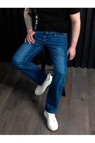 Custom Man Klasik Düz Kesim Kot Pantolonlar 156622402 Mavi