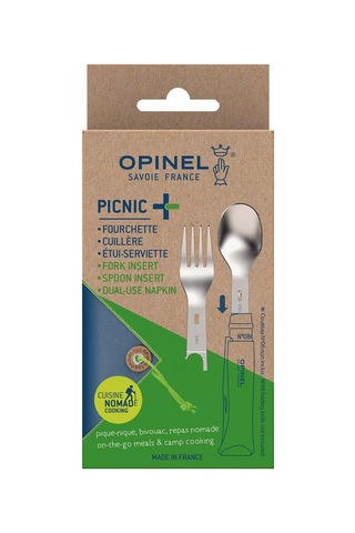 Opinel Pıcnıc Plus 3 Parçalı Set, Uygun Bıçak No. 08, Bir Çatal Ve Bir Kaşık, Toplam Uzunluk 10,5 Cm, 254635, Kah Genel