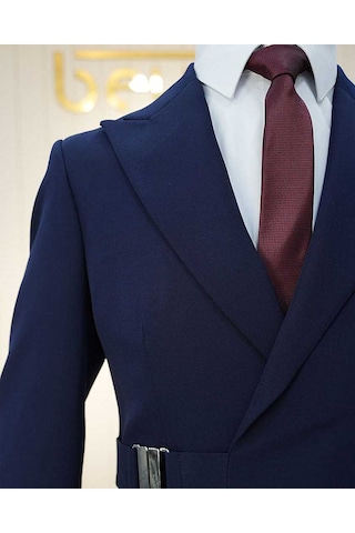 Bys Beystil Erkek Lacivert Slimfit Beli Tokalı Takım Elbise