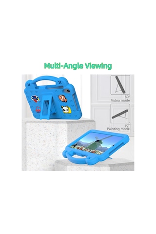 Lenovo M8 8 İnç İçin Kids Case, Ayarlanabilir Kickstand Ve Tutun Kavrama Sevimli Kapak Onn 8 İnç Gen 4 İle Uyumlu, Tcl Tab 8 Le Blue