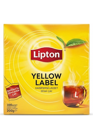 Lipton Yellow Label Siyah Süzen Bardak Poşet Çay 100 x 2 G