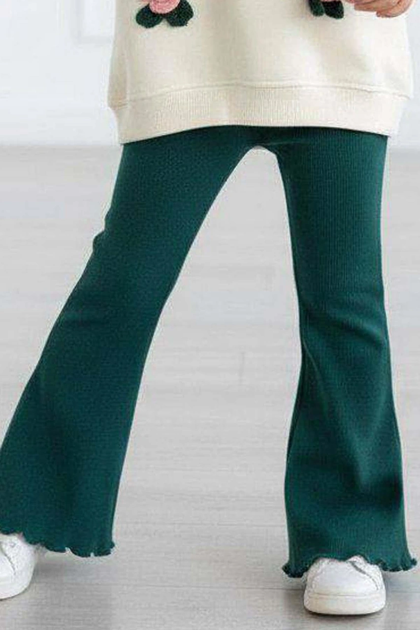 Riccotarz Kız Çocuk Üzeri Gül Figürlü 3 İplik Krem Kazak Bol Kesim Skuba Kumaş Alt Üst Takım Krem