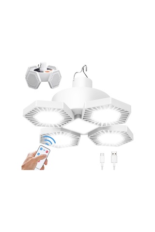 Lekaufen 169 Uzaktan Kumandalı Led Solar Kamp Lambası, 360 Siyah