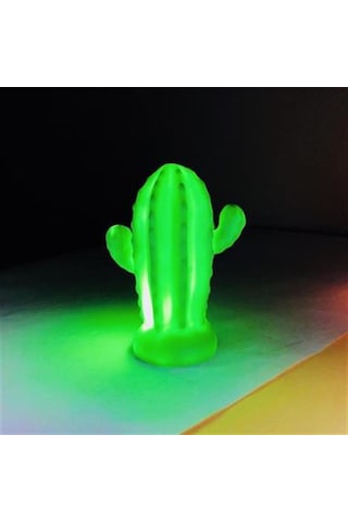 Pilli Silikon Led Işıklı Sevimli Kaktüs Gece Lambası Aydınlatması-325 Çok Renkli