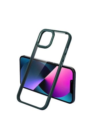Apple Uyumlu iPhone 12 Pro Max Uyumlu Zore Krom Kılıf-koyu Yeşil Koyu Yeşil -
