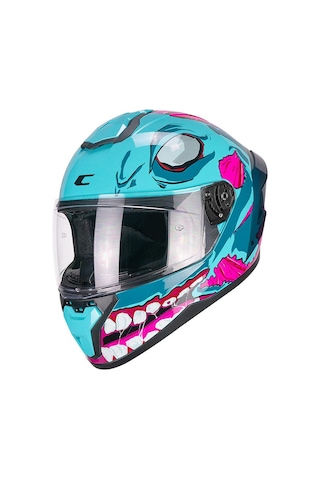 Cgm 330r Rıot Undead Kapalı Kask Mavi/rosa-l