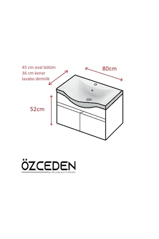 Yıldız 80Cm Komple Parlak Beyaz Renkli Mdf Alt Dolap Ve Lavabo Ta Beyaz