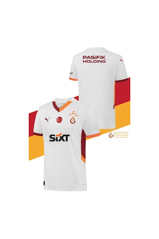 Gsstore Galatasaray 2024/25 5 Yıldızlı Beyaz Deplasman Forma Aslan Baskılı Hediyelik Ahşap Kutulu Beyaz - Kırmızı - Siyah