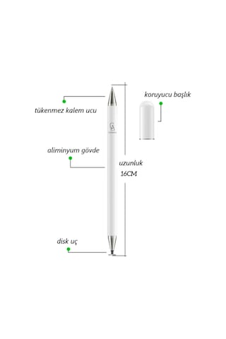 Xiaomi Mi Pad 6 Uyumlu Dokunmatik Kalem Passive Stylus 2in1 Tablet Kalemi Çizim & Yazı Kalemi