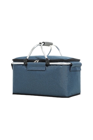Dancemonkey Katlanır Piknik Sepeti Oxford Kumaş Yalıtımlı Sepet - Çok Fonksiyonlu Piknik Çantası-mavi Mavi