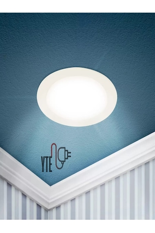 12 W Beyaz Sıva Altı Yuvarlak Led Panel 6500 K Yüksek Kalite Beyaz - Beyaz