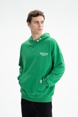 AR-MA Arma Erkek Oversize Kanguru Cepli Şardonsuz 3 İplik Kapşonlu Sweatshirt 001