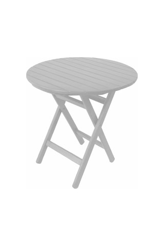 Motoryagmarket Buzludja 60Lık Katlanır Ahşap Bahçe Balkon Masası Yuvarlak -Beyaz